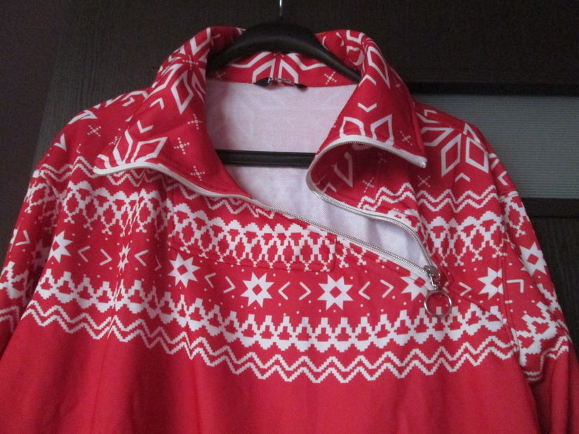 bluza iarna alb/rosu