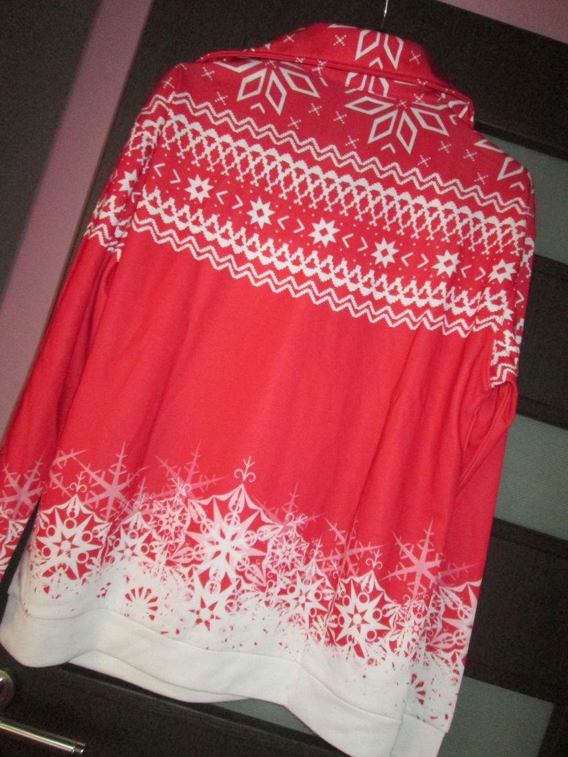 bluza iarna alb/rosu