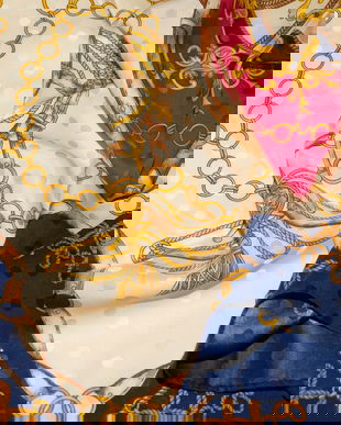 RENATO  BALESTRA  ITALIA,  esarfa matase  naturala   satinata , jaquard,  cercei si bratari cadou