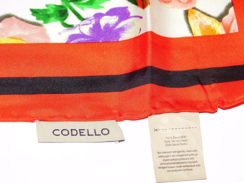 CODELLO,   esarfa noua matase naturala   extra,  brosa noua cadou