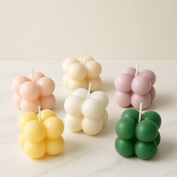 Set 20 Lumânări Bubble Handmade din Ceară de Soia, Arome Fine, Inspirate de Parfumeria Franceză