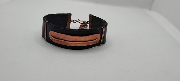 Bratara unicat , bratara din piele naturala , bratara din cupru, bratara unisex.