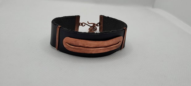 Bratara unicat , bratara din piele naturala , bratara din cupru, bratara unisex.