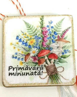 Martisor cu flori si ciupercute