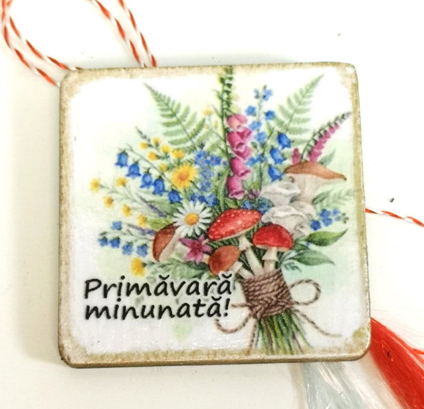 Martisor cu flori si ciupercute