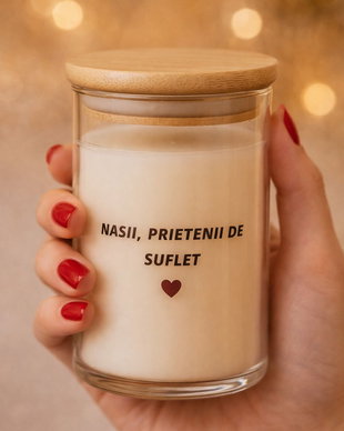 Lumanare parfumata handmade pentru nasi, ceara de soia, cadou cu mesaj emotional