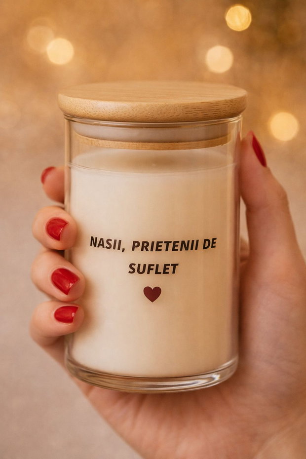 Lumanare parfumata handmade pentru nasi, ceara de soia, cadou cu mesaj emotional
