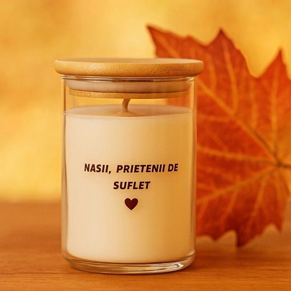 Lumanare parfumata handmade pentru nasi, ceara de soia, cadou cu mesaj emotional