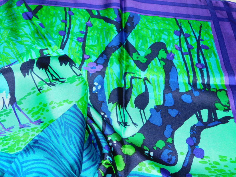 Esarfa noua matase naturala plina,   Italia,  inel nou malachit, cadou