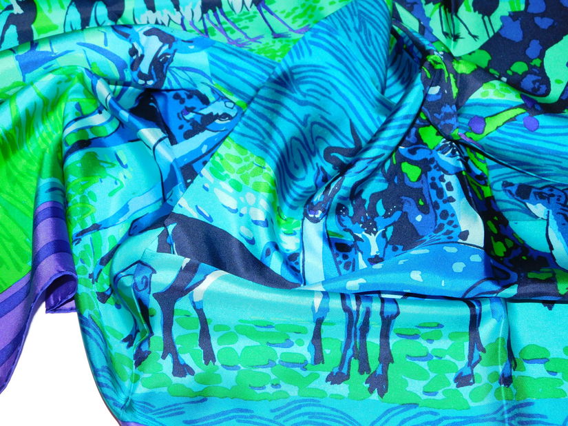 Esarfa noua matase naturala plina,   Italia,  inel nou malachit, cadou