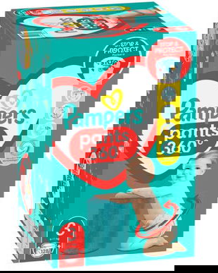 Scutece-Chilotel - Pampers Active Baby Pants 360&deg; Stop&amp;Protect Mega Box, marimea 3 (6-11 kg), 128 buc