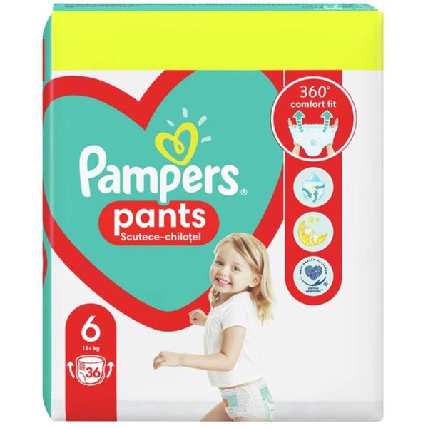 Scutece-Chilotel - Pampers Active Baby Pants Value Pack, marimea 6 (+15 kg), 36 buc