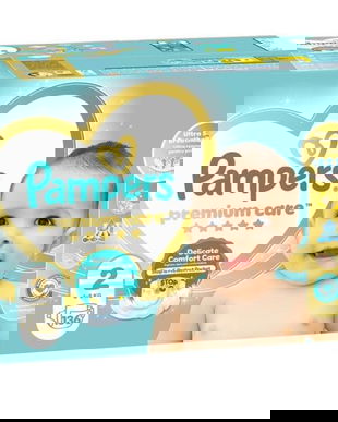 Scutece pentru Bebelusi - Pampers Premium Care Delicate Comfort Mega Box, marimea 2 (4-8 kg), 136 buc