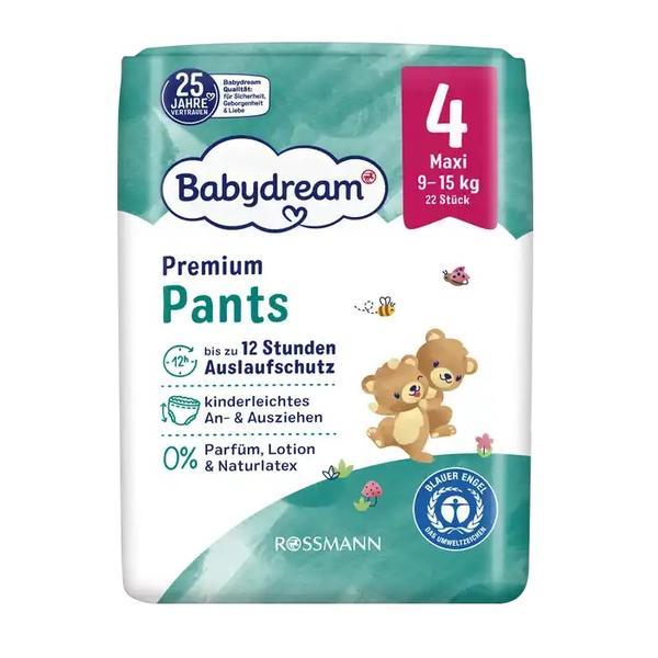 Scutece-chiloțel, fără parfum, mărimea 4, pentru 9-15 Kg, 22 buc/pachet, Premium Pants Babydream