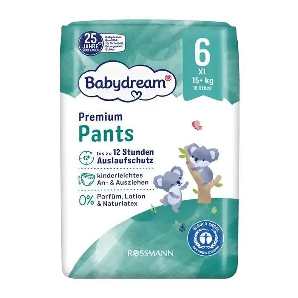 Scutece-chiloțel, fără parfum, mărimea 6, pentru 15+ Kg, 18 buc/pachet, XL Premium Pants Babydream