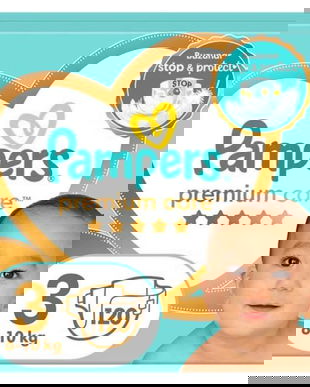 Scutece pentru Bebelusi - Pampers Premium Care Stop&amp;Protect Mega Box, marimea 3 (6-11 kg), 120 buc