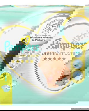 Scutece pentru Nou-Nascuti - Pampers Premium Care Small Pack, marimea 1 (2-5 kg), 26 buc