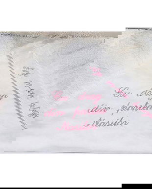 Trusou botez cu dantela - broderie roz