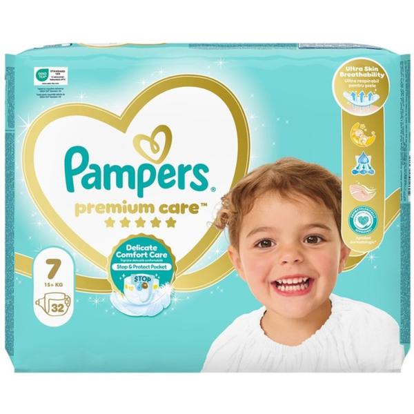 Scutece pentru Bebelusi - Pampers Premium Care Delicate Comfort Value Pack, marimea 7 (17+ kg), 32 buc