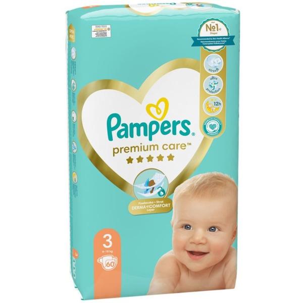 Scutece pentru Bebelusi - Pampers Premium Care Delicate Comfort Value Pack, marimea 3 (5-9 kg), 60 buc