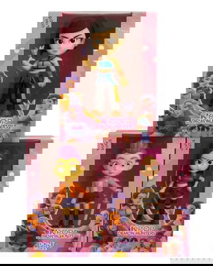 Set 3 Papusi K-Pop Demon Hunter Girl, multicolor, 18 cm Mira, Zoey si Rum