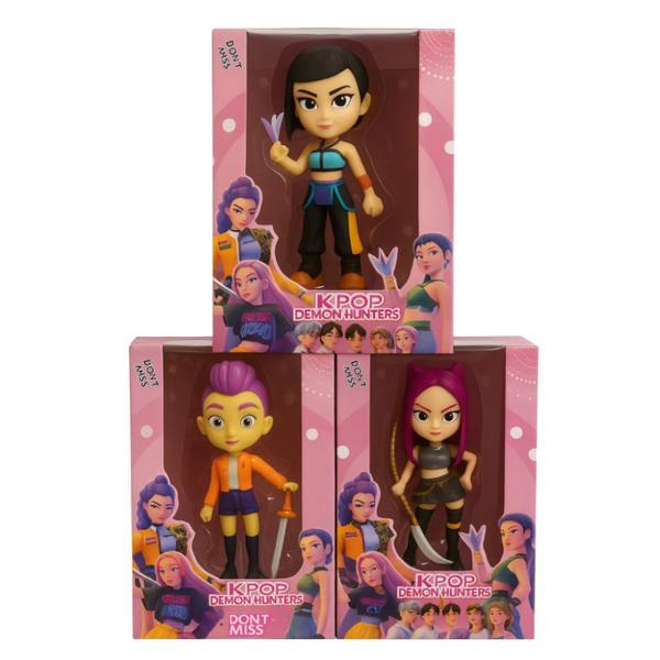Set 3 Papusi K-Pop Demon Hunter Girl, multicolor, 18 cm Mira, Zoey si Rum