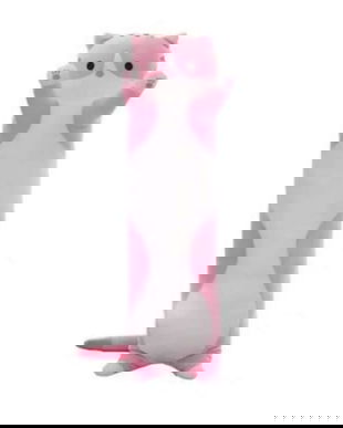 Jucarie de plus Pisica, roz, 50 cm