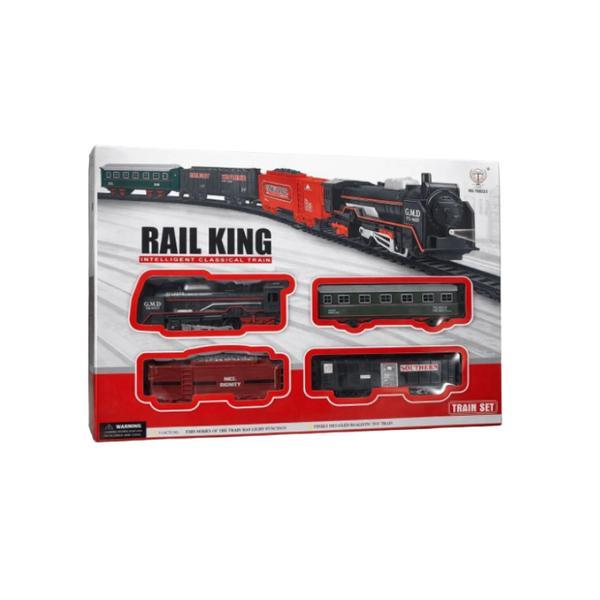 Tren electric cu șine și 3 vagoane, Rail King