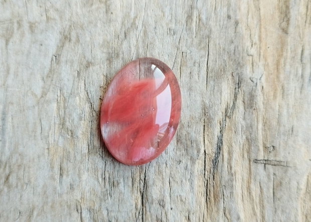 Cabochon cuart cherry, 30x22 mm
