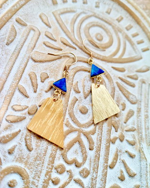 Cercei vintage lapis lazuli