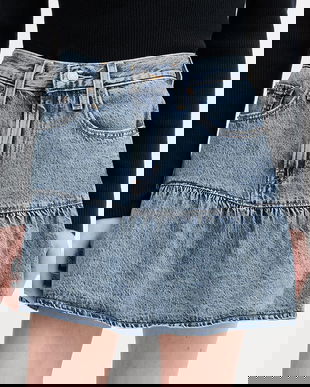 Levi's fustă din bumbac denim FLOUNCE MINI