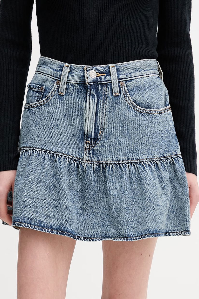 Levi's fustă din bumbac denim FLOUNCE MINI