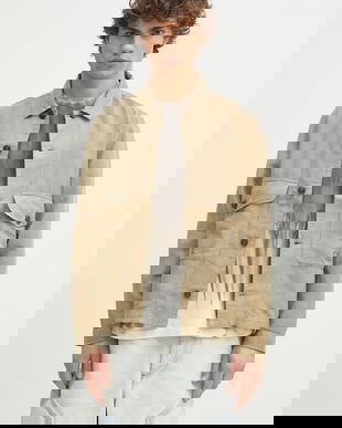 C.P. Company cămașă din amestec de in