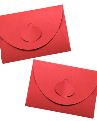Plicuri Martisor Rosii din Carton Set 50 Buc 10.5 x 7.5 cm