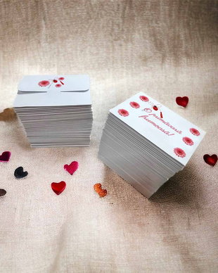 Plicuri Martisoare Personalizate  Set 100 buc, 8×6 cm, Flori Roz