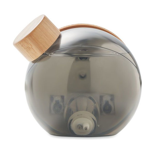 Ceas de birou AquaBamboo Lux afisaj LCD mare, design bambus natural, alimentare cu apa