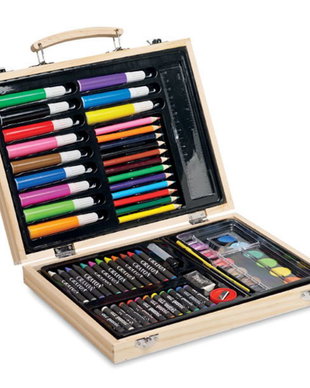 Set pictura copii WoodArt Creative Master Set 84 piese, cutie lemn premium, cadou educational