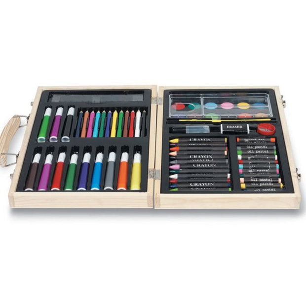 Set pictura copii WoodArt Creative Master Set 84 piese, cutie lemn premium, cadou educational