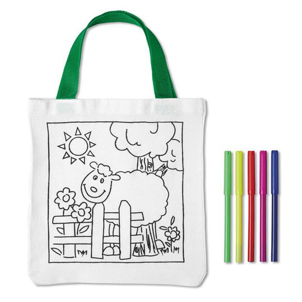 Geantă de colorat pentru copii cu 5 carioci, activitate creativă și cadou educațional