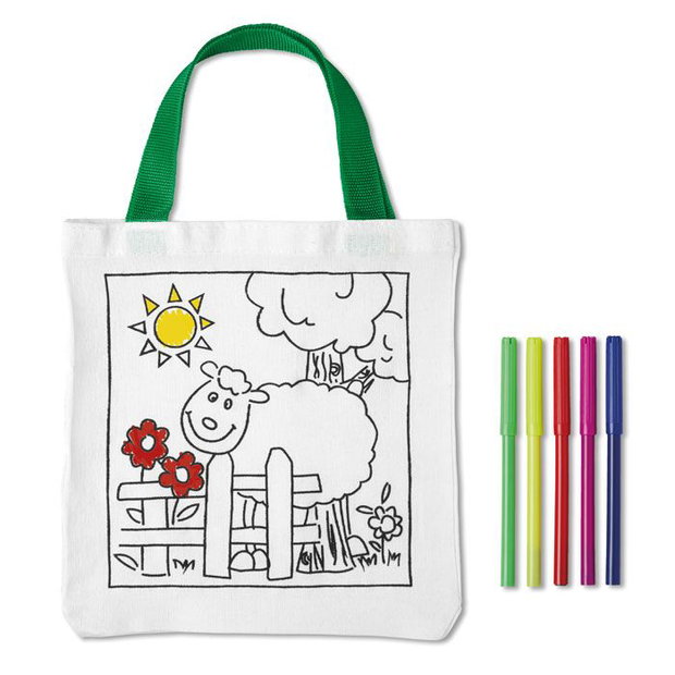 Geantă de colorat pentru copii cu 5 carioci, activitate creativă și cadou educațional