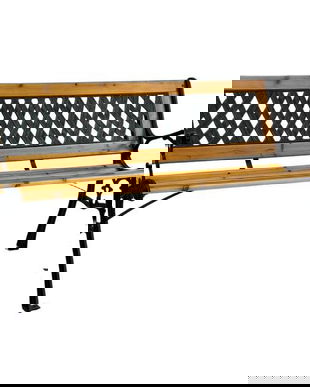 Bancă grădină Sole lemn/oțel/PVC - 125x52x74 cm, Maprofi