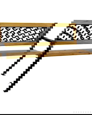 Bancă grădină Luna lemn/oțel/Pvc - 118x52x73 cm, Maprofi