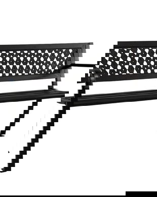 Bancă grădină Lyra oțel antracit - 119x50x75 cm, Maprofi