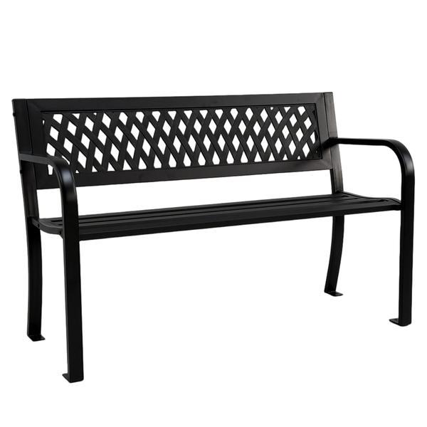 Bancă grădină Lyra oțel antracit - 119x50x75 cm, Maprofi