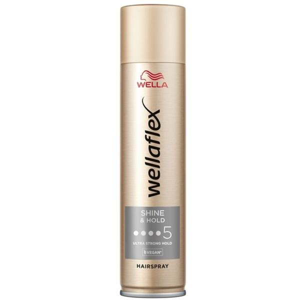 Fixativ pentru Par cu Fixare Ultra Puternica 5/6 - Wella Wellaflex Ultra Strong Hold Hairspray, Shine & Hold 5/6, 400 ml