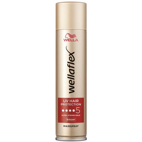 Fixativ pentru Par cu Fixare Foarte Puternica 5/5 - Wella Wellaflex Ultra Strong Hold Hairspray, UV Hair Protection, 400 ml