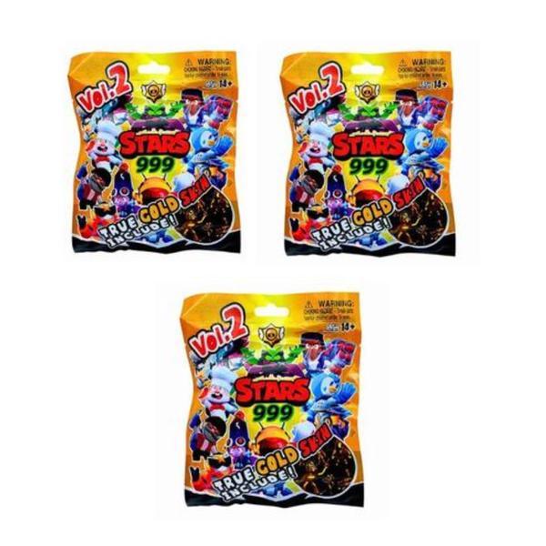 Set 3 Plicuri Stars 999 Vol. 2 &ndash; Figurină Surpriză 7 cm + Cartonaș Colecționabil