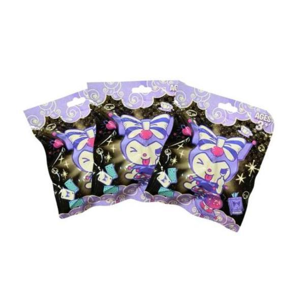 Set 3 Plicuri Kuromi – Figurină Surpriză 8 cm + Cartonaș Colecționabil