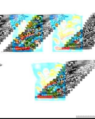 Set 3 Plicuri Mighty Beanz &ndash; 2 Beanz Surpriză de 2 cm + Cartonaș Colecționabil