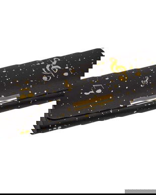 Toc | Etui pentru ochelari, &icirc;nchidere magnetică aurie &bdquo;Noten allover&rdquo; &ndash; All about music, mărime 16 x 6 x 3,5 cm, Die Spiegelburg